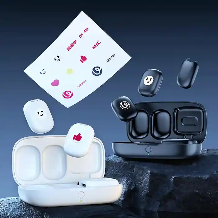 ULANZI A30 Tiny Mic Magnetic Wireless Lavalier Microphone Mini Size, Noise Cancellation, 164 ft Range, 20H Battery Life, Lapel Microphone for Video Recording, DSLR, iPhones, Android, PC